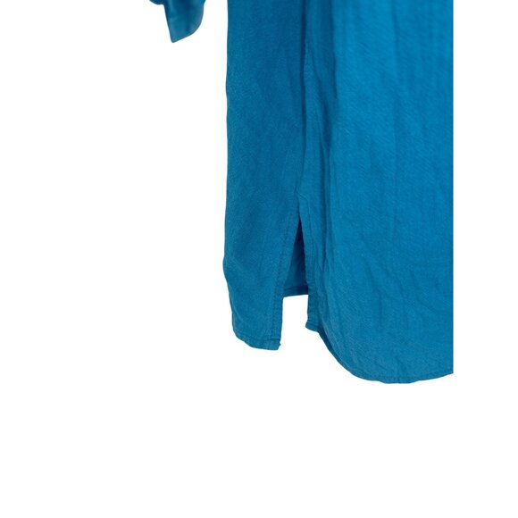 Susan Graver Split Neck Embellished 3/4 Roll Tab Sleeve Blouse Size 1X - Picture 5 of 11